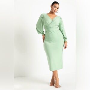 Eloquii Cross Front Midi Dress